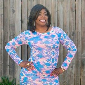 Vibrant Multicolor Long Sleeve Dress